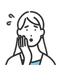 困った表情の女性のイラスト
